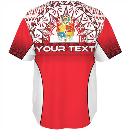 Tonga Custom Personalised Baseball Shirt Map Tongan Ngatu Gradient Style
