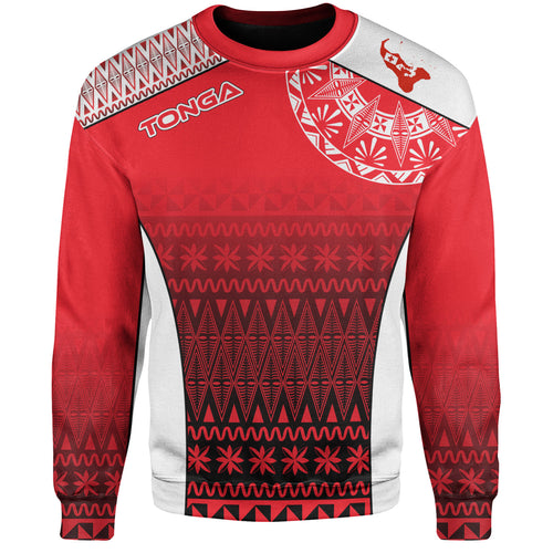 Tonga Custom Personalised Sweatshirt Map Tongan Ngatu Gradient Style