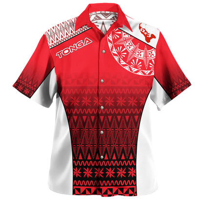 Tonga Custom Personalised Hawaiian Shirt Map Tongan Ngatu Gradient Style