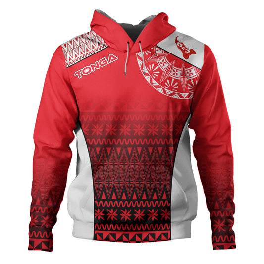 Tonga Custom Personalised Hoodie Map Tongan Ngatu Gradient Style