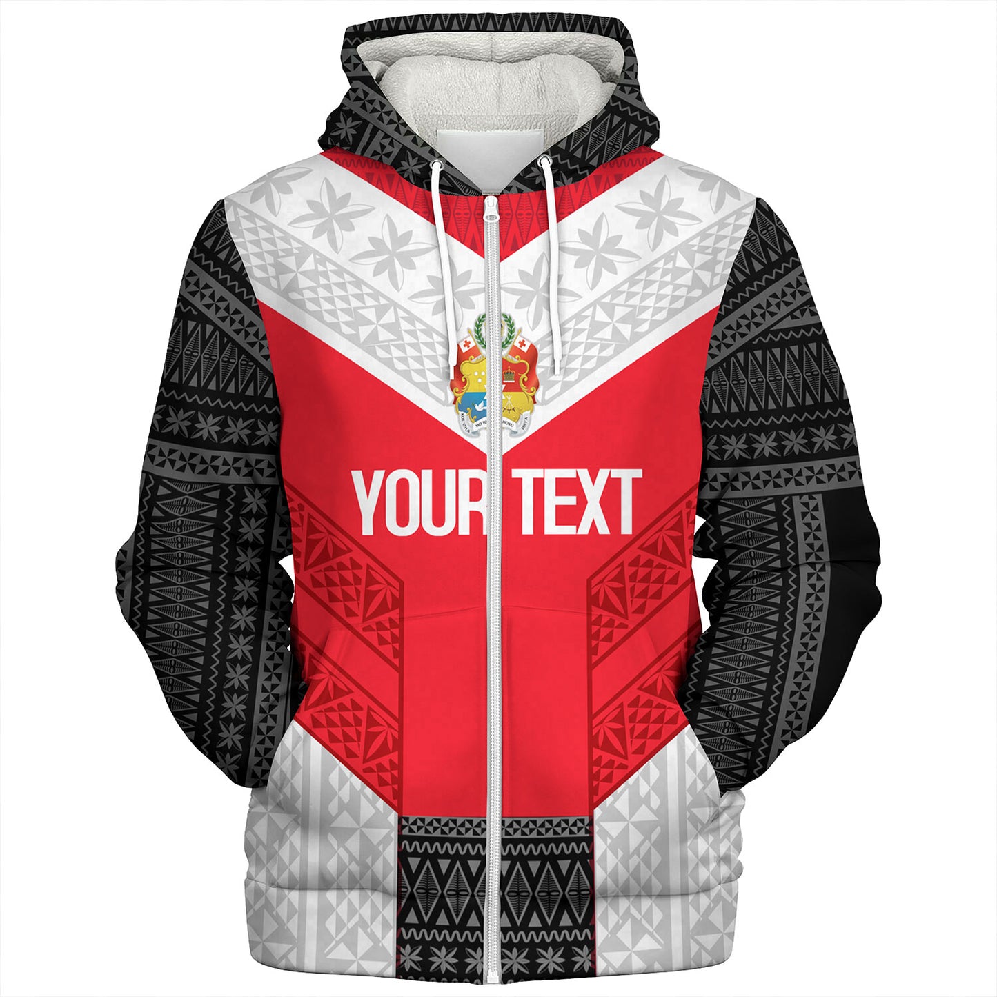 Tonga Custom Personalised Sherpa Hoodie Mate Ma'a Tonga Ngatu Patterns
