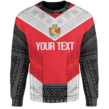 Tonga Custom Personalised Sweatshirt Mate Ma'a Tonga Ngatu Patterns