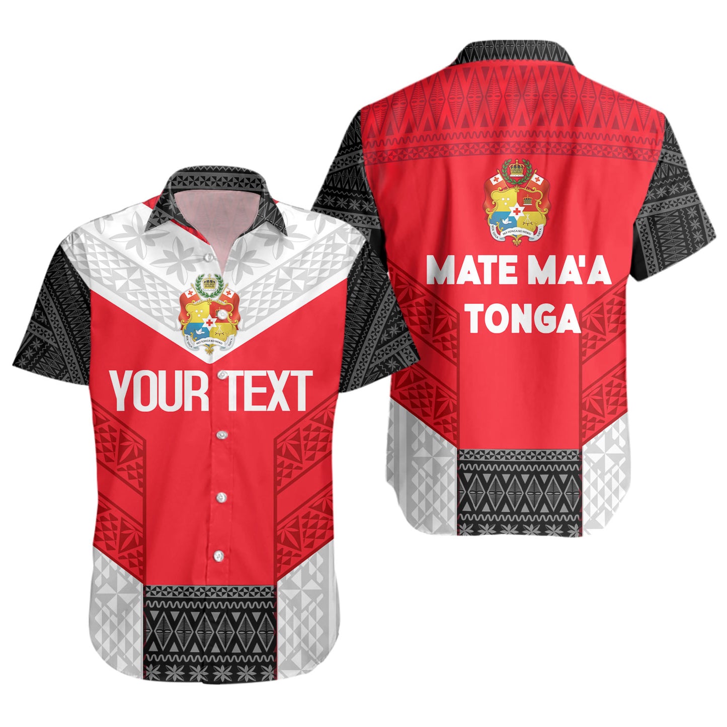 Tonga Custom Personalised Short Sleeve Shirt Mate Ma'a Tonga Ngatu Patterns