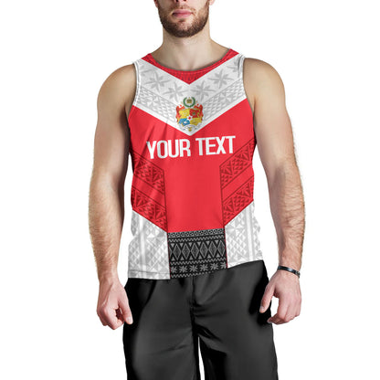 Tonga Custom Personalised Tank Top Mate Ma'a Tonga Ngatu Patterns