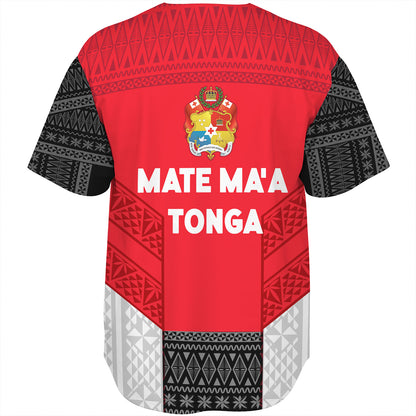 Tonga Custom Personalised Baseball Shirt Mate Ma'a Tonga Ngatu Patterns