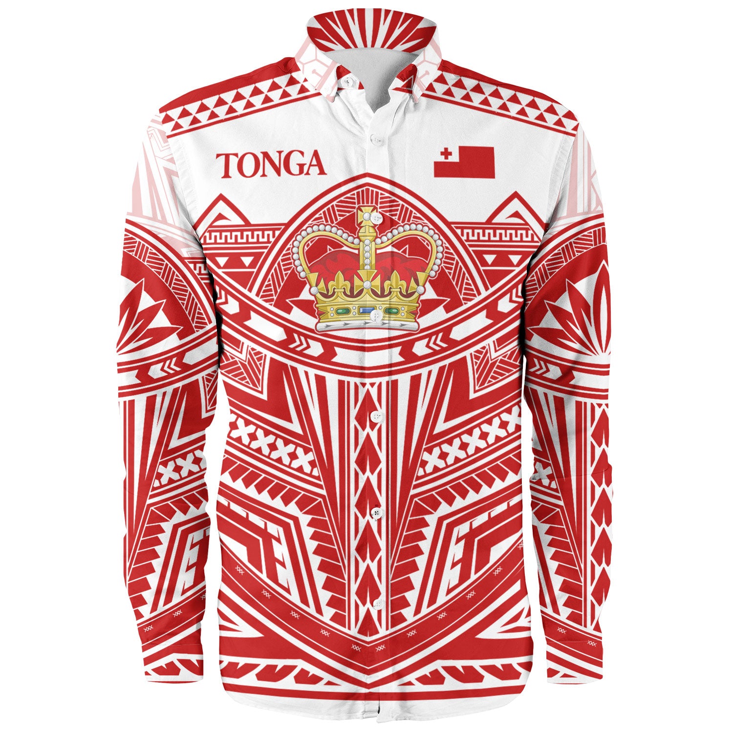 Tonga Long Sleeve Shirt Seal Tribal Flag Color Design