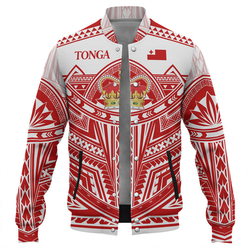 Tonga Baseball Jacket Seal Tribal Flag Color Design