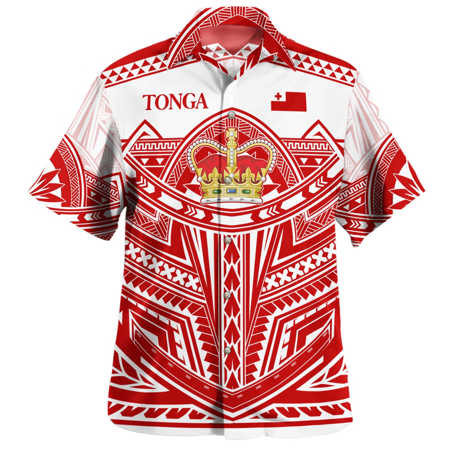 Tonga Hawaiian Shirt Seal Tribal Flag Color Design