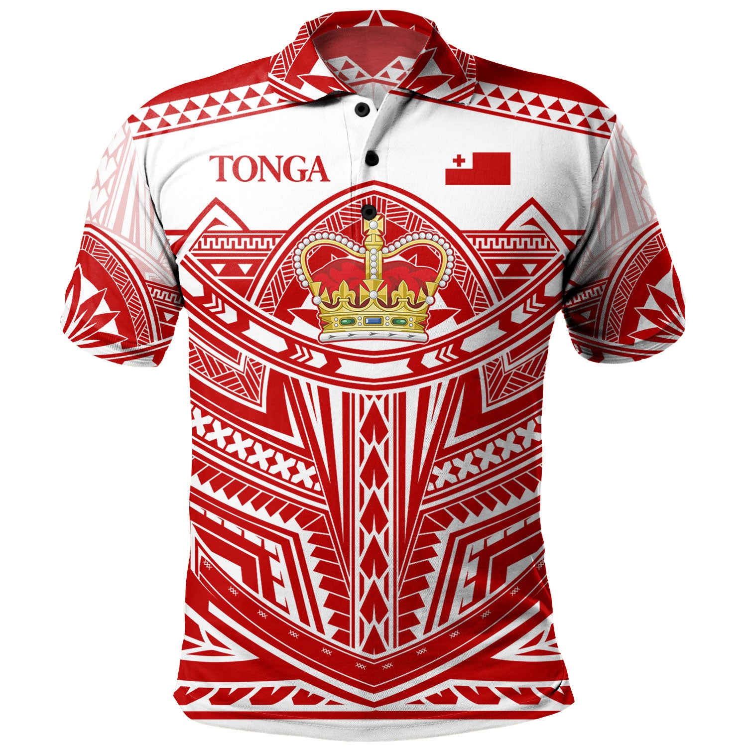 Tonga Polo Shirt Seal Tribal Flag Color Design