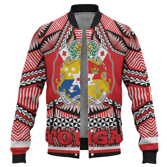 Tonga Baseball Jacket  Tonga Kingdom Tongan Ngatu Style