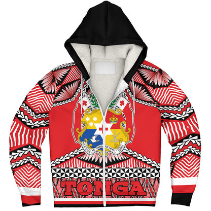 Tonga Sherpa Hoodie Tonga Kingdom Tongan Ngatu Style