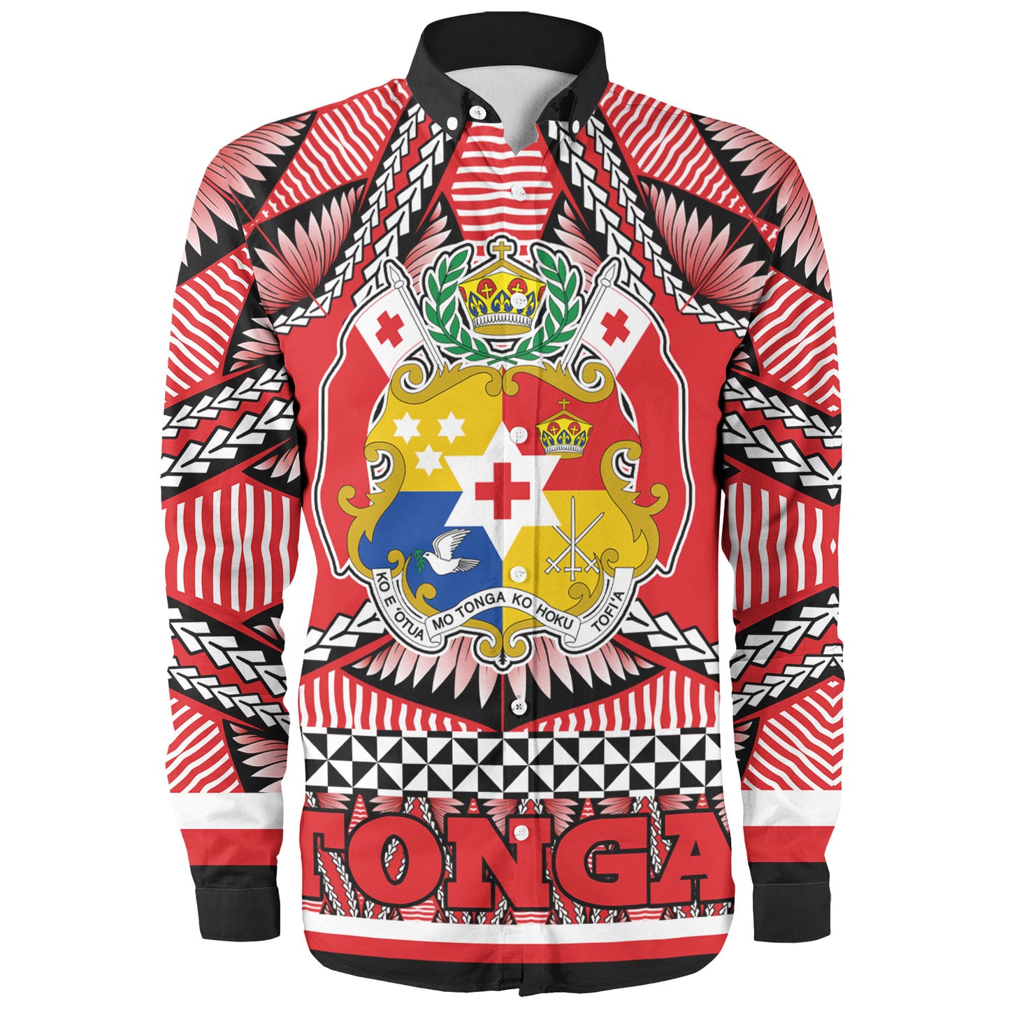 Tonga Long Sleeve Shirt Tonga Kingdom Tongan Ngatu Style