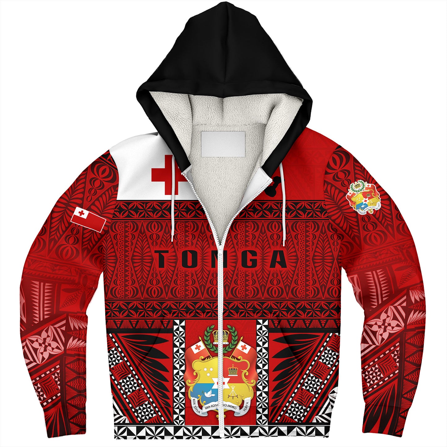 Tonga Custom Personalised Sherpa Hoodie Tonga Ngatu Special Design