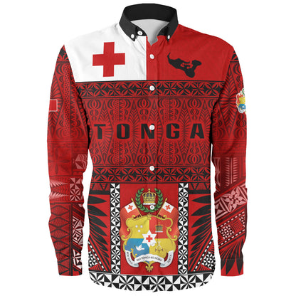 Tonga Custom Personalised Long Sleeve Shirt Tonga Ngatu Special Design