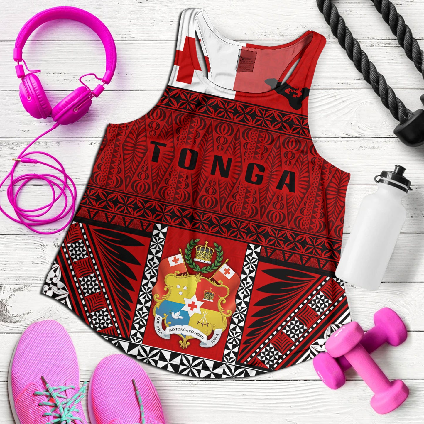 Tonga Custom Personalised Women Tank Tonga Ngatu Special Design