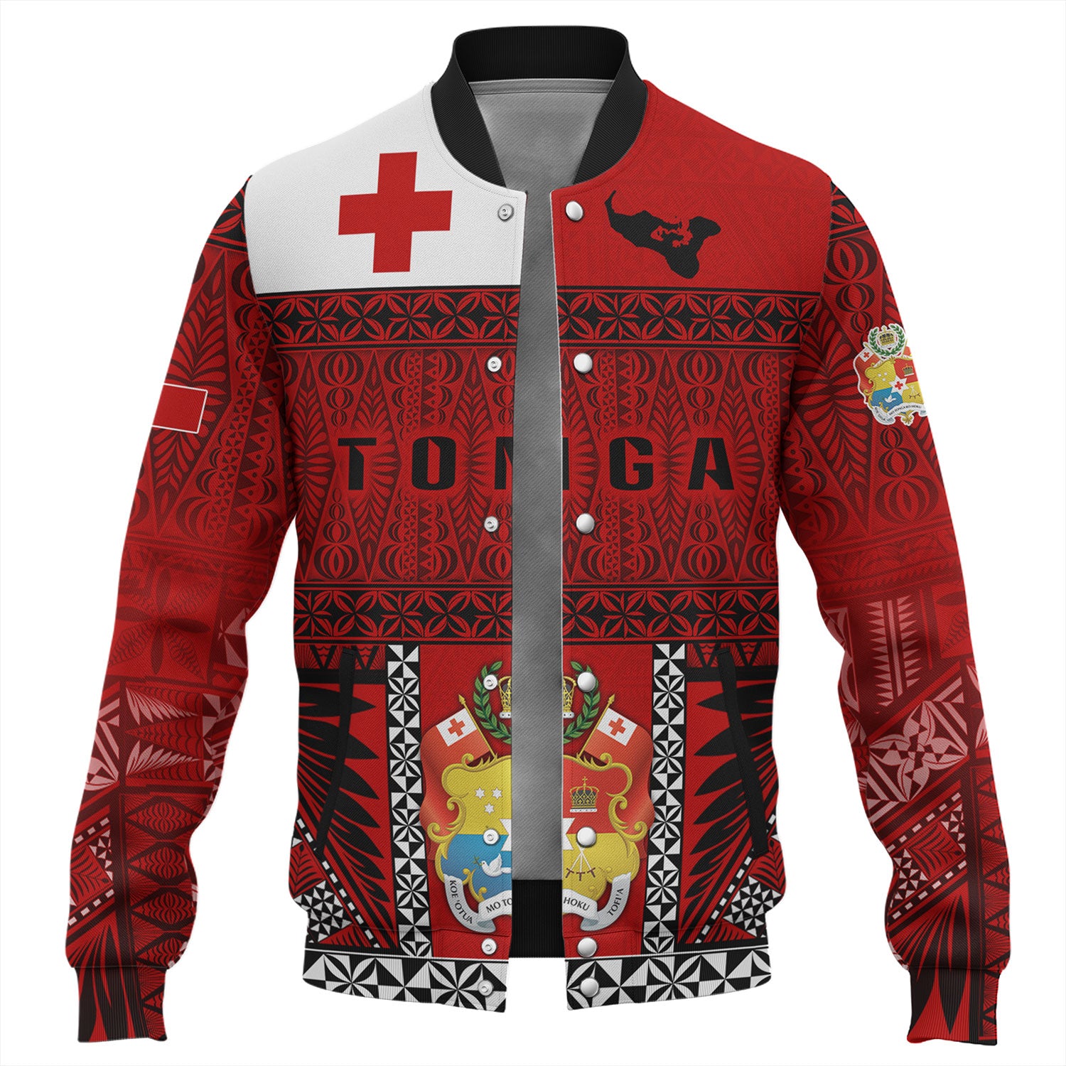 Tonga Custom Personalised Baseball Jacket Tonga Ngatu Special Design