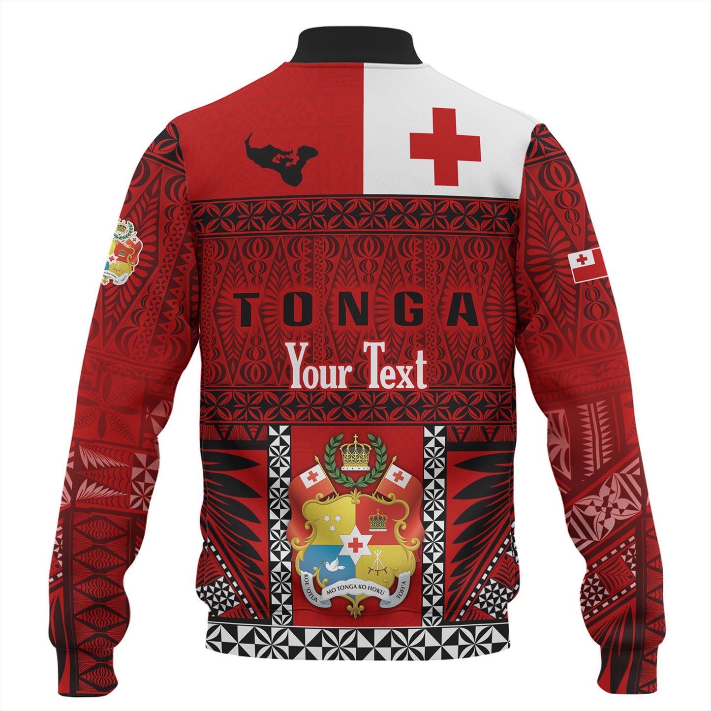 Tonga Custom Personalised Baseball Jacket Tonga Ngatu Special Design