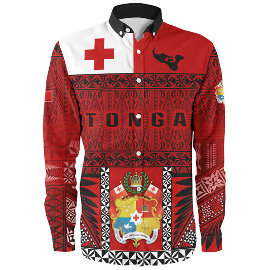 Tonga Custom Personalised Long Sleeve Shirt Tonga Ngatu Special Design