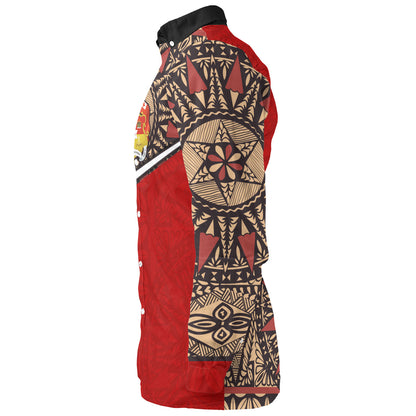 Tonga Long Sleeve Shirt Tongan Ngatu Design