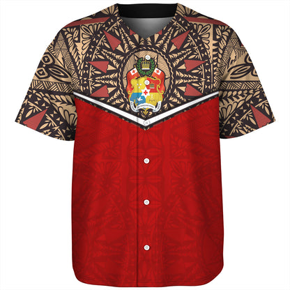 Tonga Baseball Shirt Tongan Ngatu Design