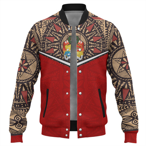 Tonga Baseball Jacket Tongan Ngatu Design