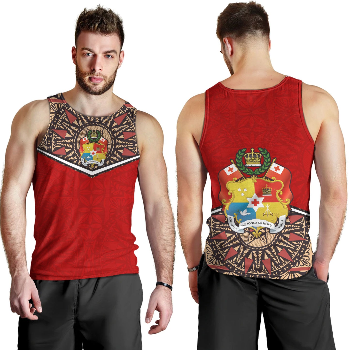 Tonga Tank Top Tongan Ngatu Design