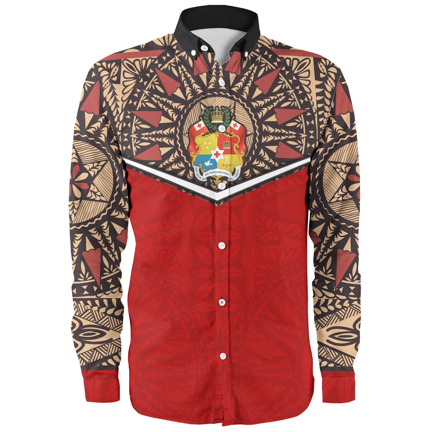 Tonga Long Sleeve Shirt Tongan Ngatu Design