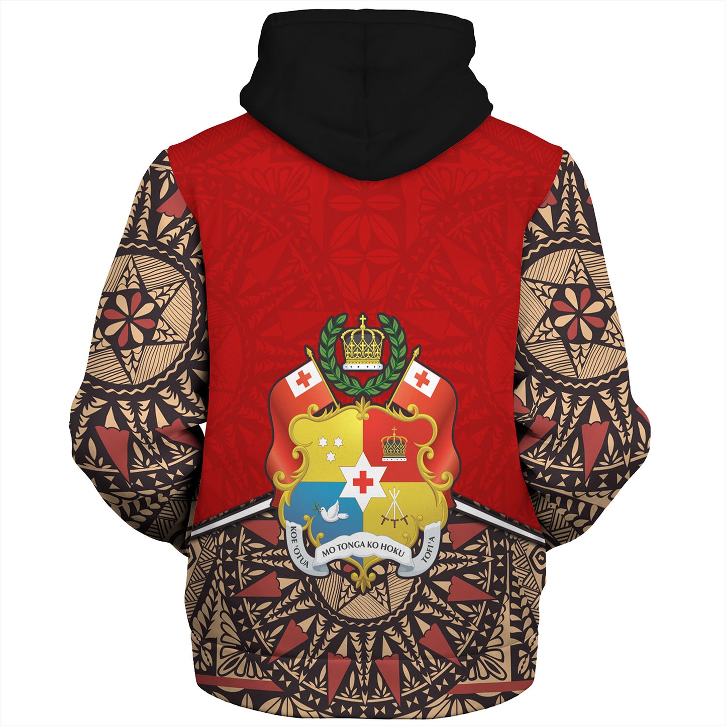 Tonga Sherpa Hoodie Tongan Ngatu Design