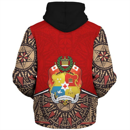 Tonga Sherpa Hoodie Tongan Ngatu Design