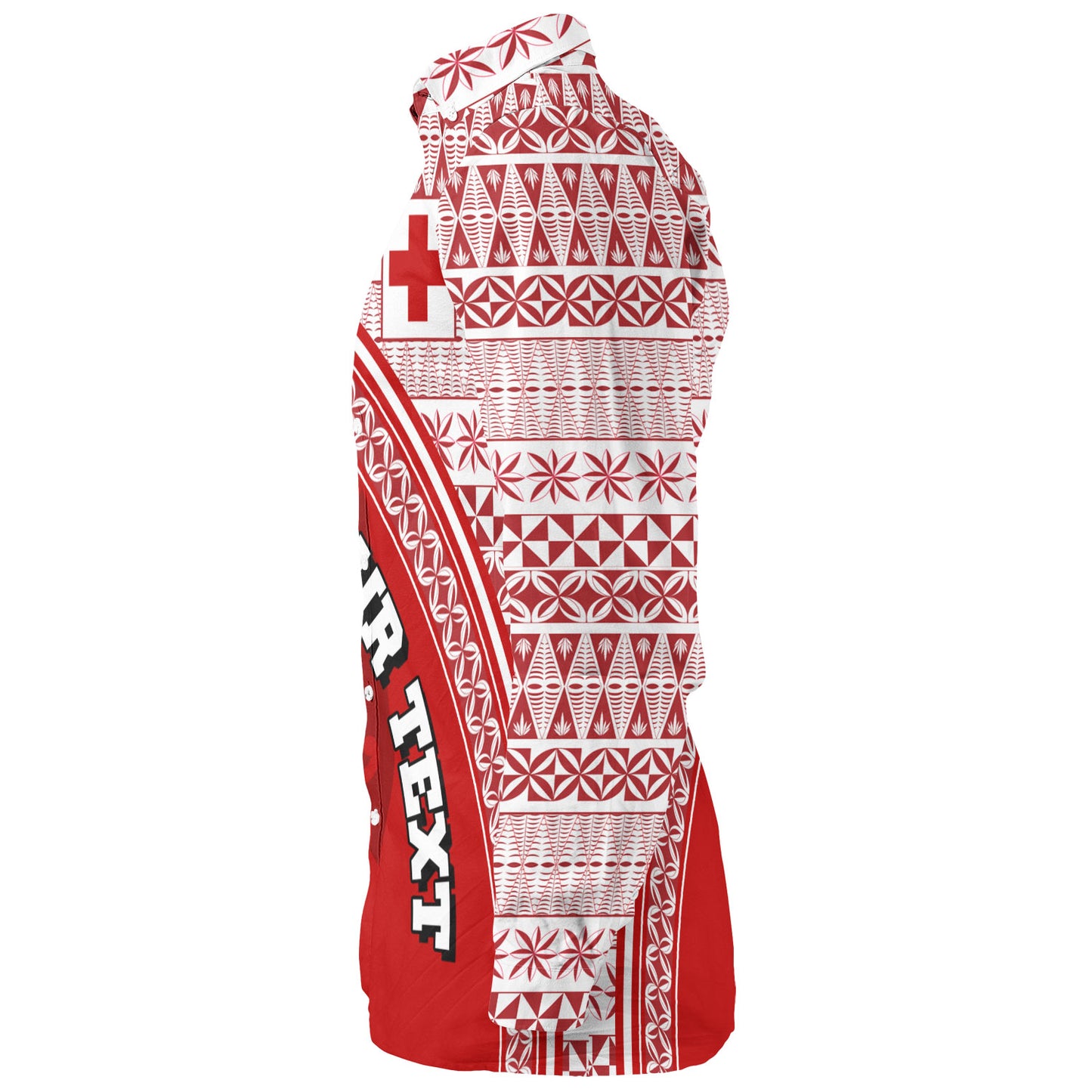 Tonga Custom Personalised Long Sleeve Shirt Tongan Ngatu Pattern Curve Style