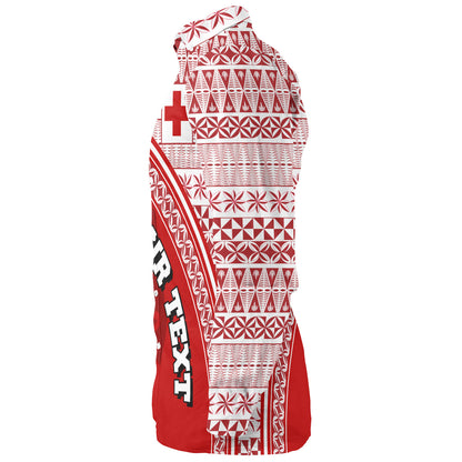 Tonga Custom Personalised Long Sleeve Shirt Tongan Ngatu Pattern Curve Style