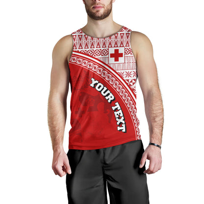 Tonga Custom Personalised Tank Top Tongan Ngatu Pattern Curve Style