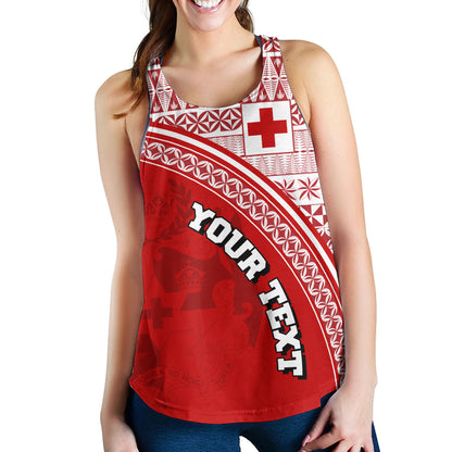 Tonga Custom Personalised Women Tank Tongan Ngatu Pattern Curve Style