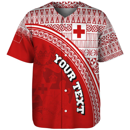 Tonga Custom Personalised Baseball Shirt Tongan Ngatu Pattern Curve Style