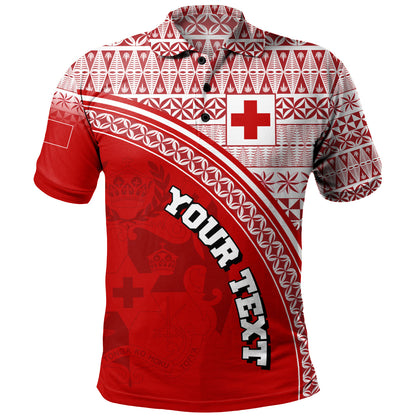 Tonga Custom Personalised Polo Shirt Tongan Ngatu Pattern Curve Style