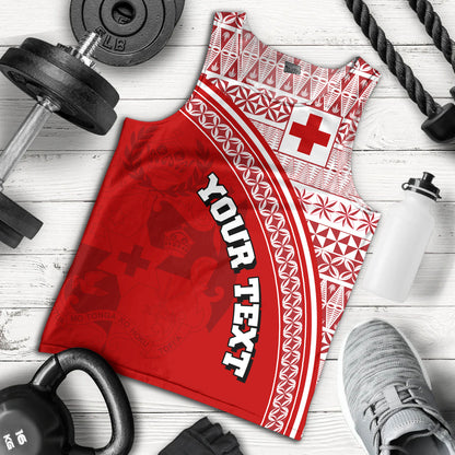Tonga Custom Personalised Tank Top Tongan Ngatu Pattern Curve Style