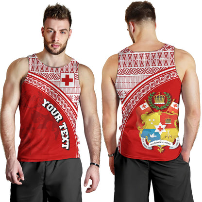 Tonga Custom Personalised Tank Top Tongan Ngatu Pattern Curve Style