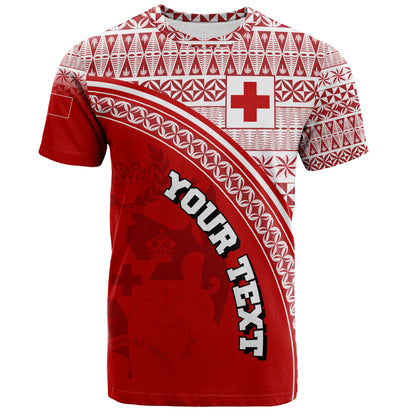 Tonga Custom Personalised T-Shirt Tongan Ngatu Pattern Curve Style