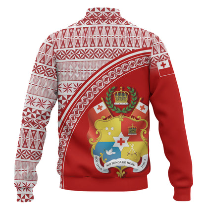 Tonga Custom Personalised Baseball Jacket Tongan Ngatu Pattern Curve Style