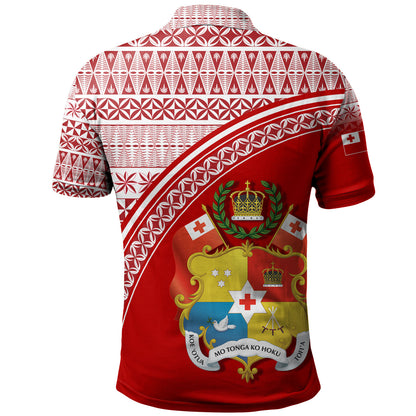 Tonga Custom Personalised Polo Shirt Tongan Ngatu Pattern Curve Style