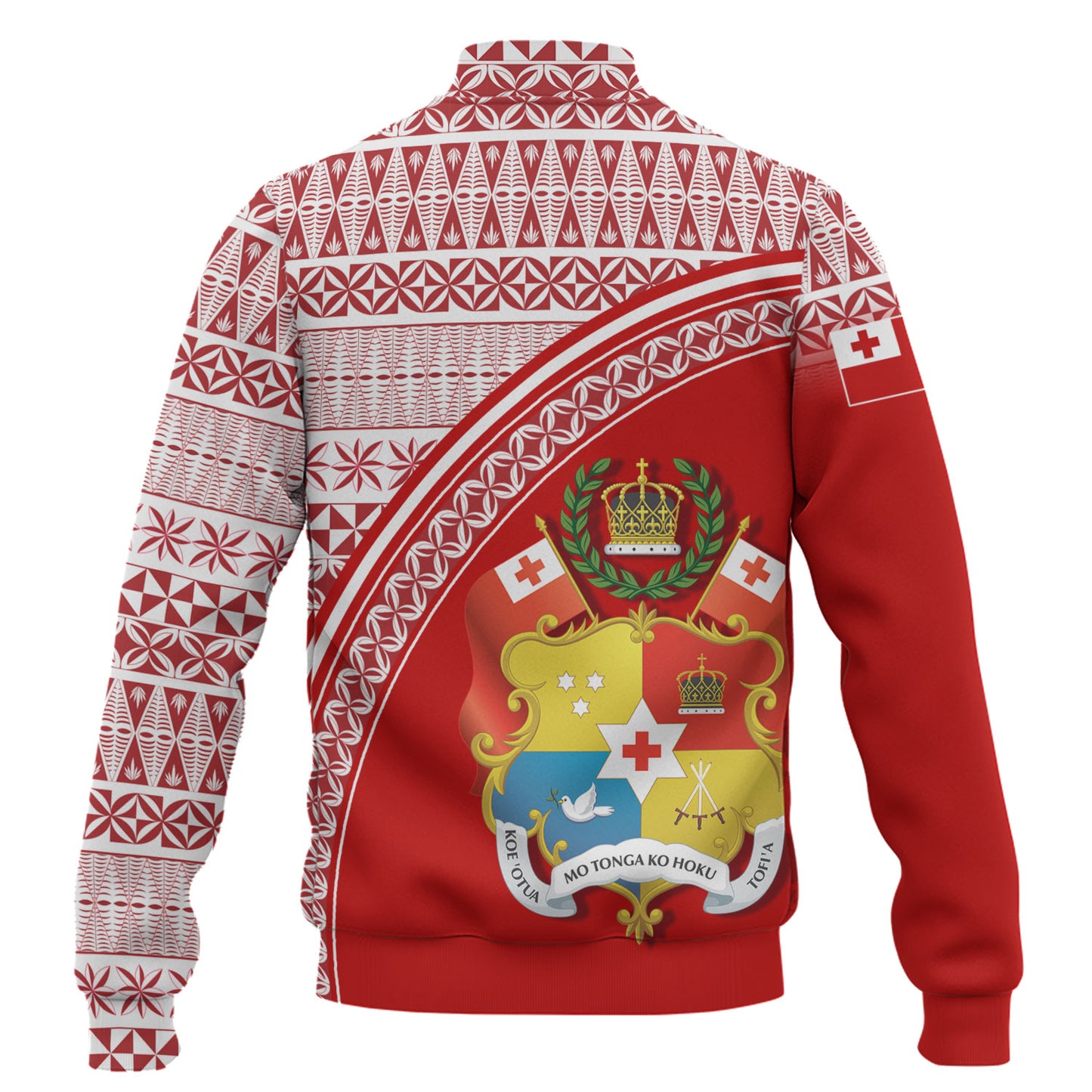 Tonga Custom Personalised Baseball Jacket Tongan Ngatu Pattern Curve Style