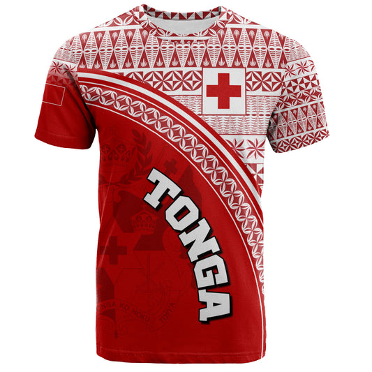 Tonga Custom Personalised T-Shirt Tongan Ngatu Pattern Curve Style
