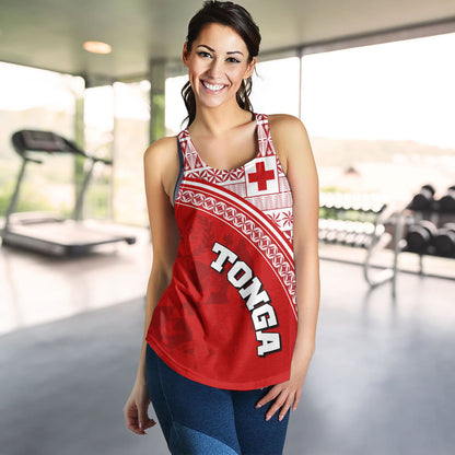 Tonga Custom Personalised Women Tank Tongan Ngatu Pattern Curve Style