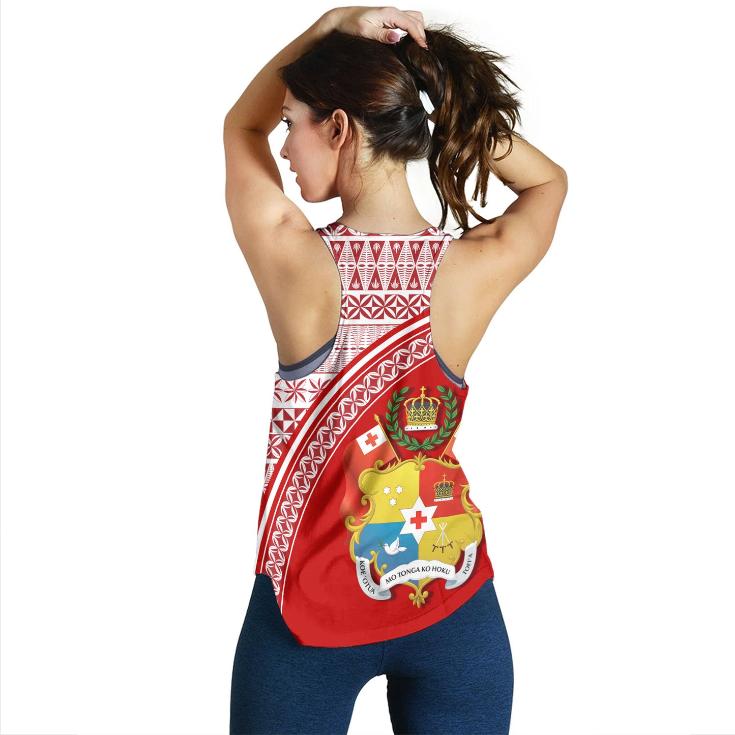 Tonga Custom Personalised Women Tank Tongan Ngatu Pattern Curve Style