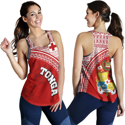 Tonga Custom Personalised Women Tank Tongan Ngatu Pattern Curve Style