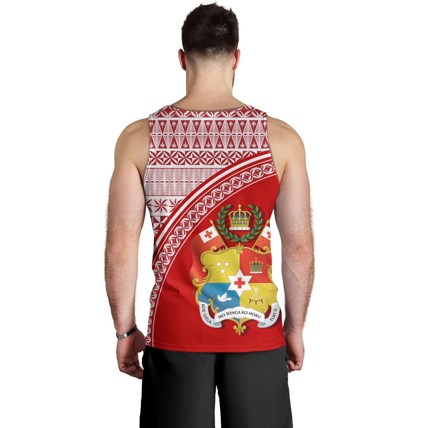 Tonga Custom Personalised Tank Top Tongan Ngatu Pattern Curve Style