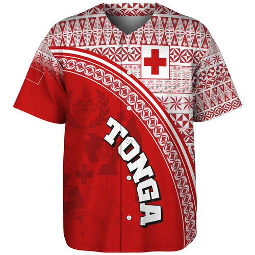 Tonga Custom Personalised Baseball Shirt Tongan Ngatu Pattern Curve Style