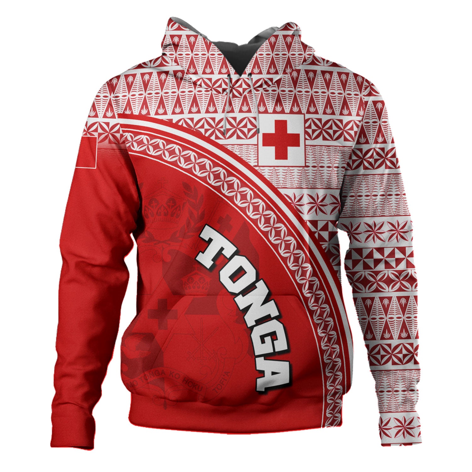 Tonga Custom Personalised Hoodie Tongan Ngatu Pattern Curve Style