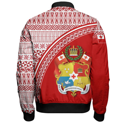 Tonga Custom Personalised Bomber Jacket Tongan Ngatu Pattern Curve Style