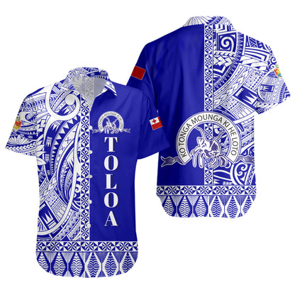 Tonga Custom Personalised Short Sleeve Shirt Tupou College Toloa Simple Ngatu Patterns